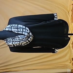 "Elle" Lightweight Black Sweater with Cuffed Sleeves That Matches The Scarf With